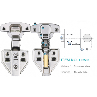 Bản lề thủy lực tháo lắp thường H.3503